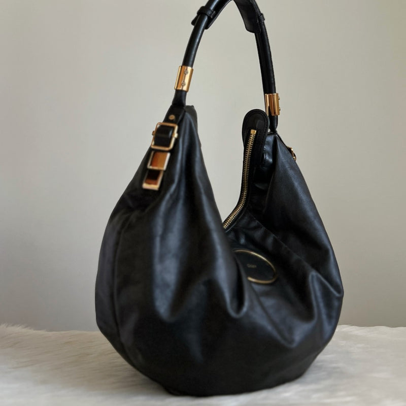 Chloe Black Leather Slouchy Half Moon Shoulder Bag – Luxury Trade