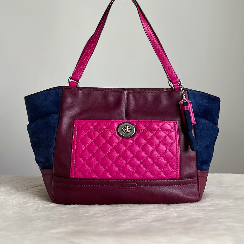 Coach TriTone Patchwork Turn Lock Detail Shoulder Bag Luxury Trade