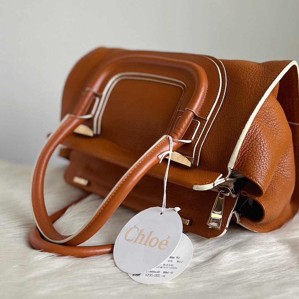 Chloe Caramel Leather Doctor 2 Way Shoulder Bag Excellent