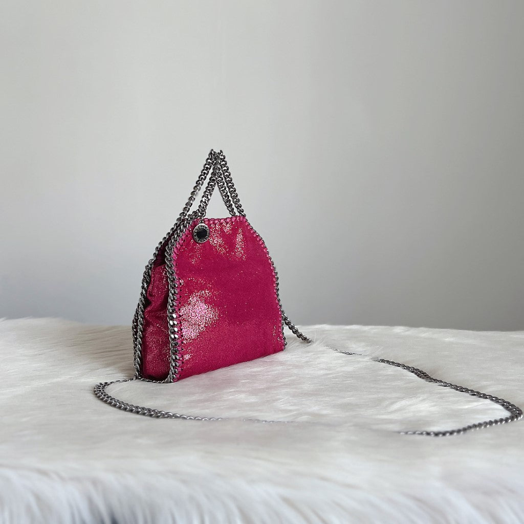 Stella Mccartney Metallic Fuchsia Signature Mini Falabella Shoulder Bag Excellent