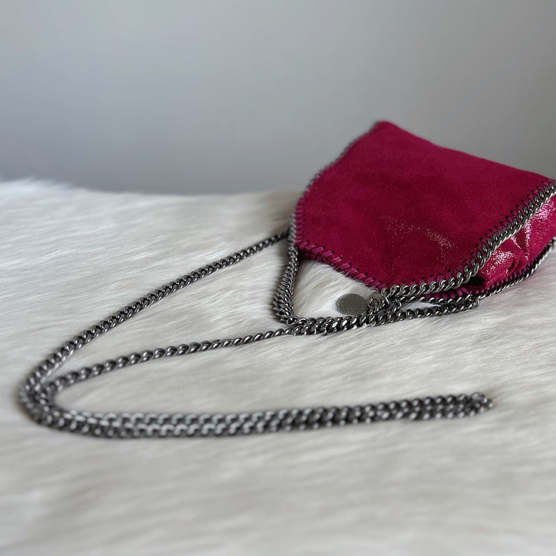Stella Mccartney Metallic Fuchsia Signature Mini Falabella Shoulder Bag Excellent