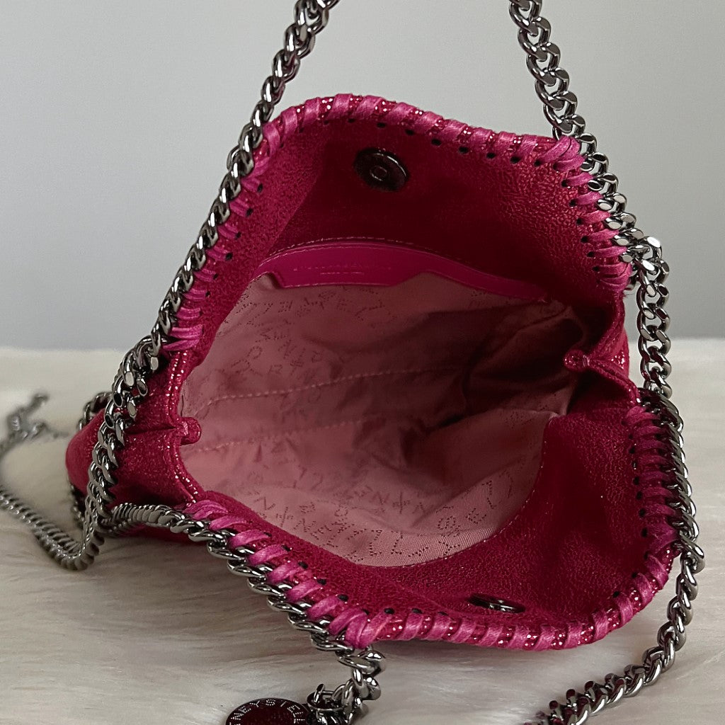 Stella Mccartney Metallic Fuchsia Signature Mini Falabella Shoulder Bag Excellent