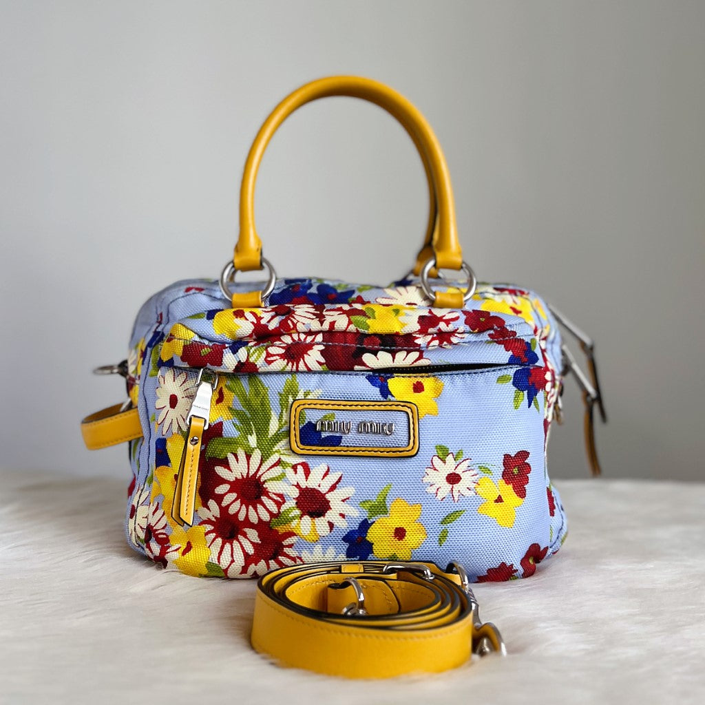 Miu Miu Summer Floral Pattern Boston 2 Way Shoulder Bag