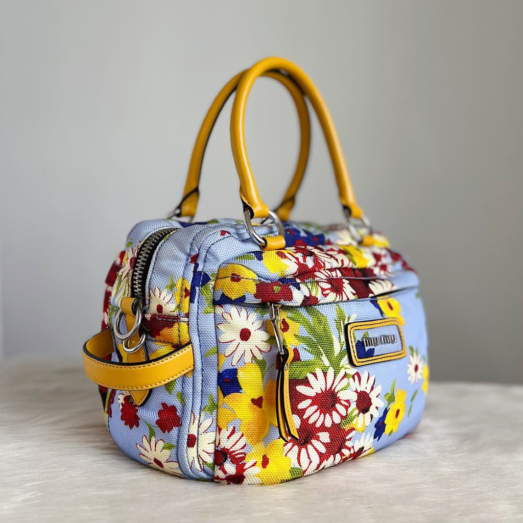 Miu Miu Summer Floral Pattern Boston 2 Way Shoulder Bag