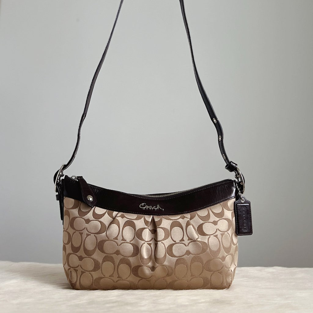 Coach Signature Monogram Messenger Crossbody Shoulder Bag