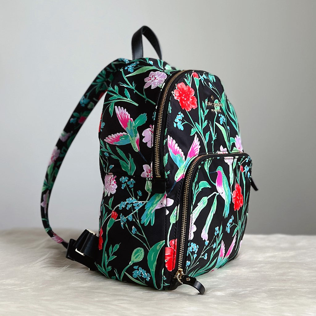 Kate Spade Floral Pattern Summer Romantic Backpack Excellent