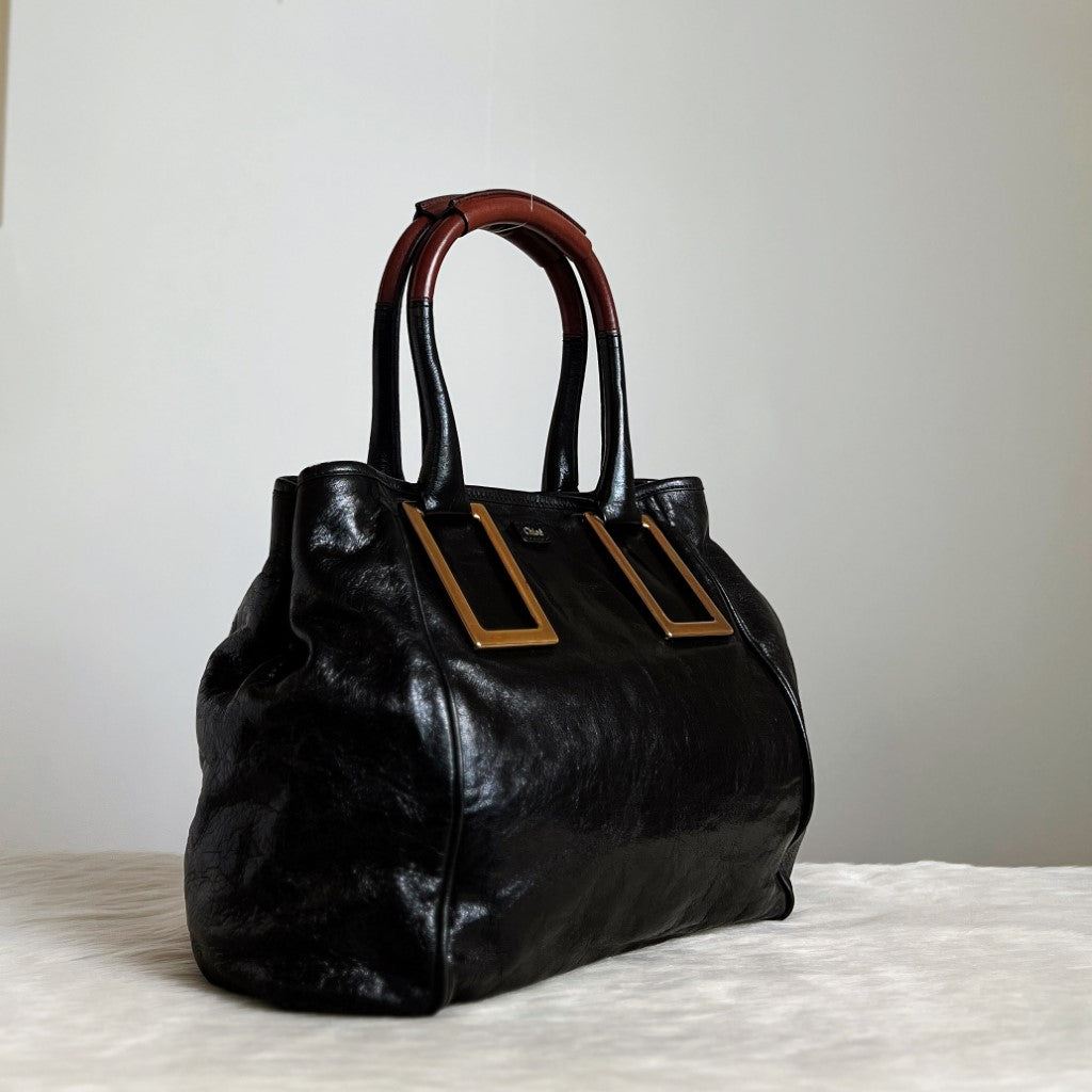 Chloe Black Leather Ethel Career Shoulder Bag