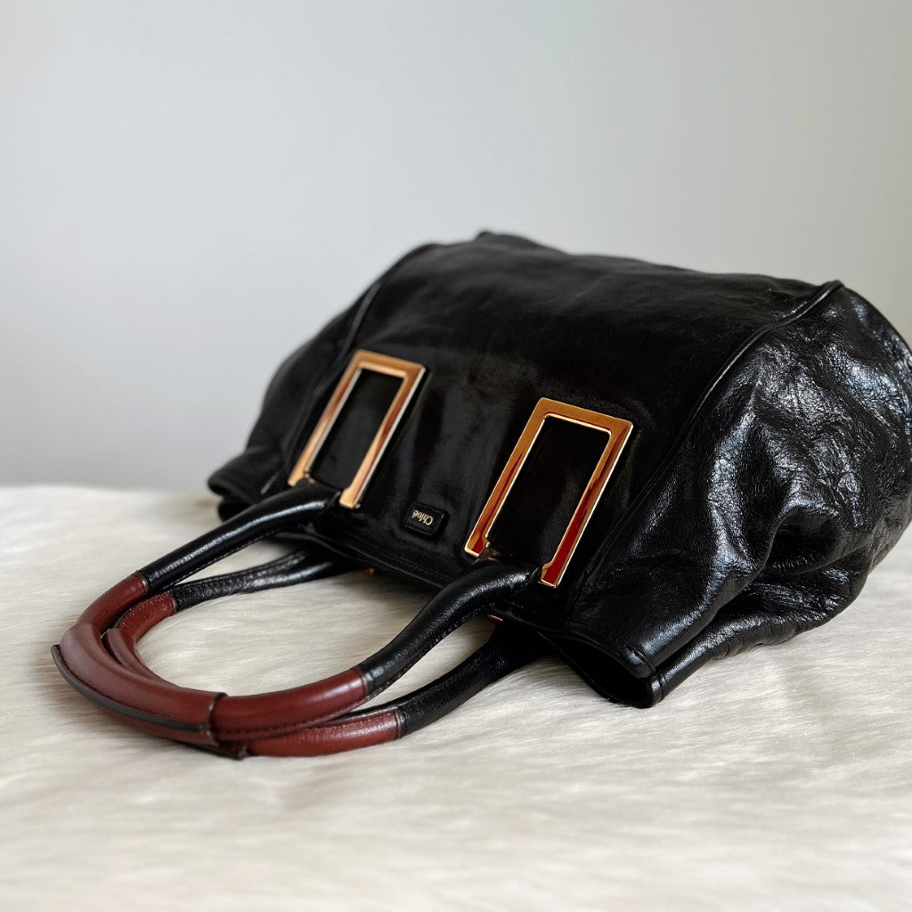 Chloe Black Leather Ethel Career Shoulder Bag