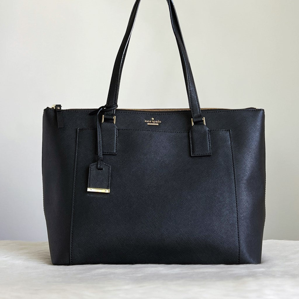 Kate Spade Black Leather Career Large Shoulder Bag Like New