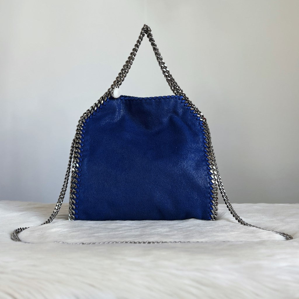 Stella Mccartney Metallic Blue Signature Mini Falabella Shoulder Bag Excellent