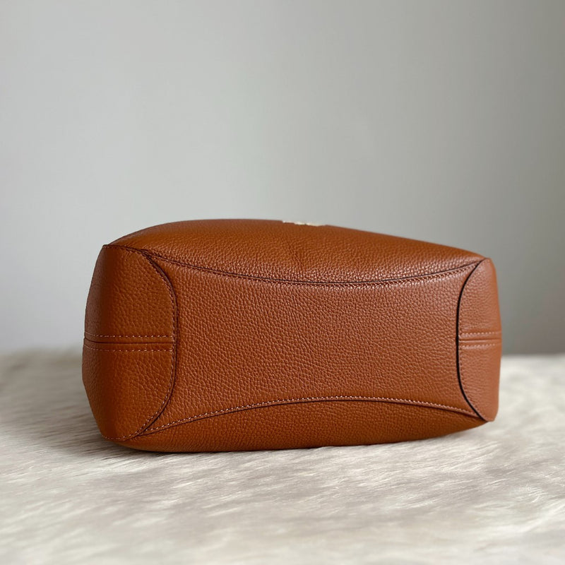 Kate Spade Caramel Leather Triple Compartment Shoulder Bag Like New