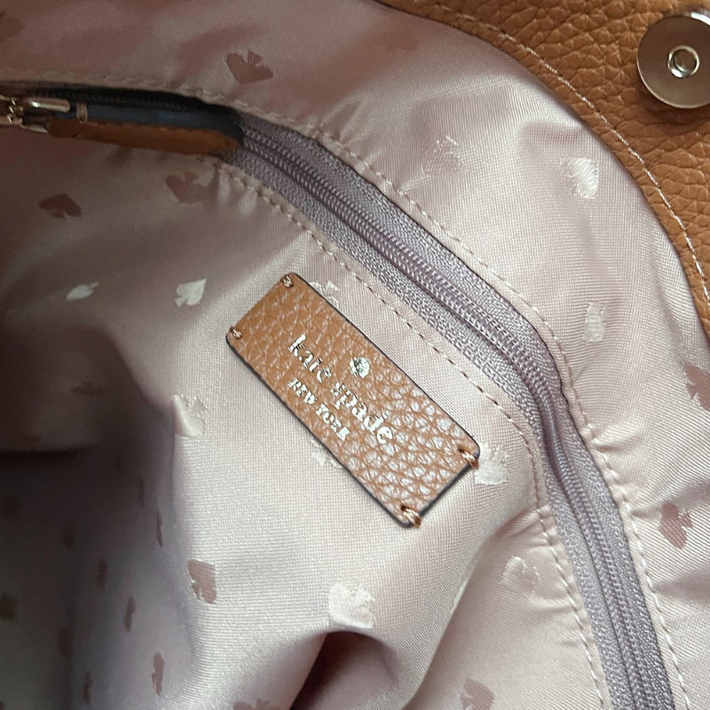 Kate Spade Caramel Leather Triple Compartment Shoulder Bag Like New