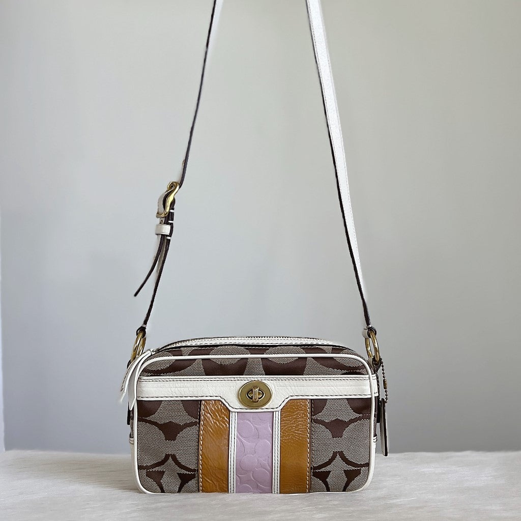 Coach Monogram Patchwork Small Messenger Crossbody Shoulder Bag