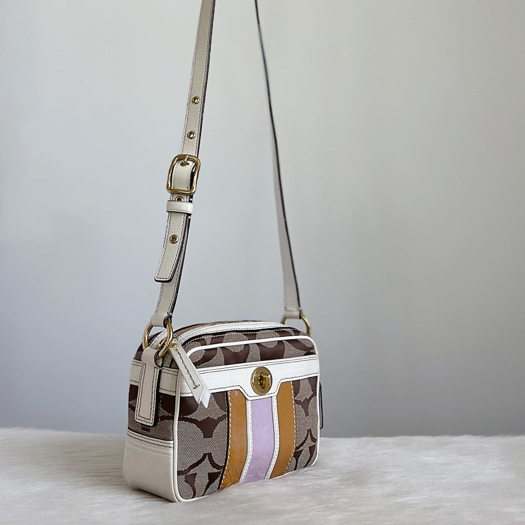 Coach Monogram Patchwork Small Messenger Crossbody Shoulder Bag