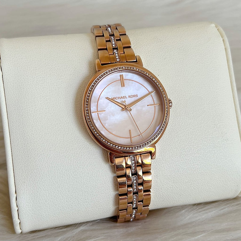 Michael kors cinthia sale rose gold watch