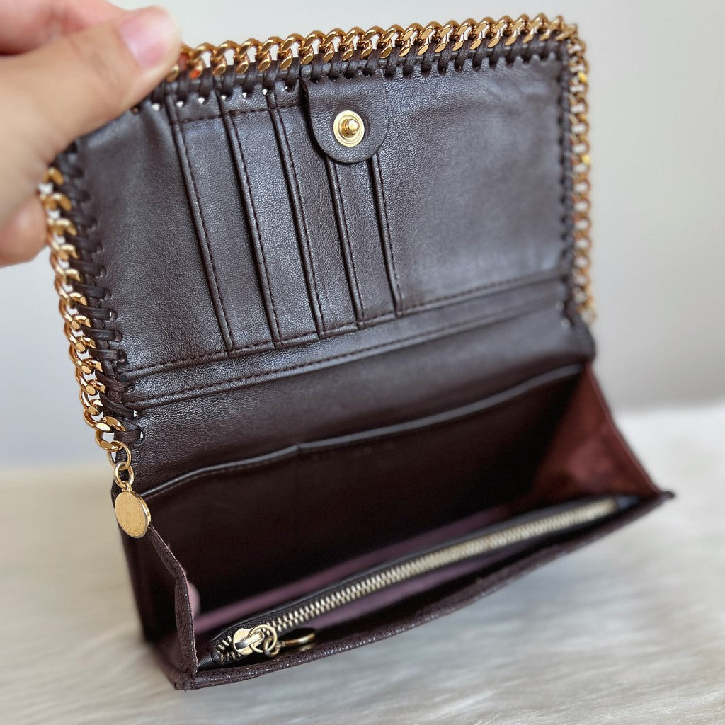 Stella Mccartney Chocolate Signature Falabella Long Wallet