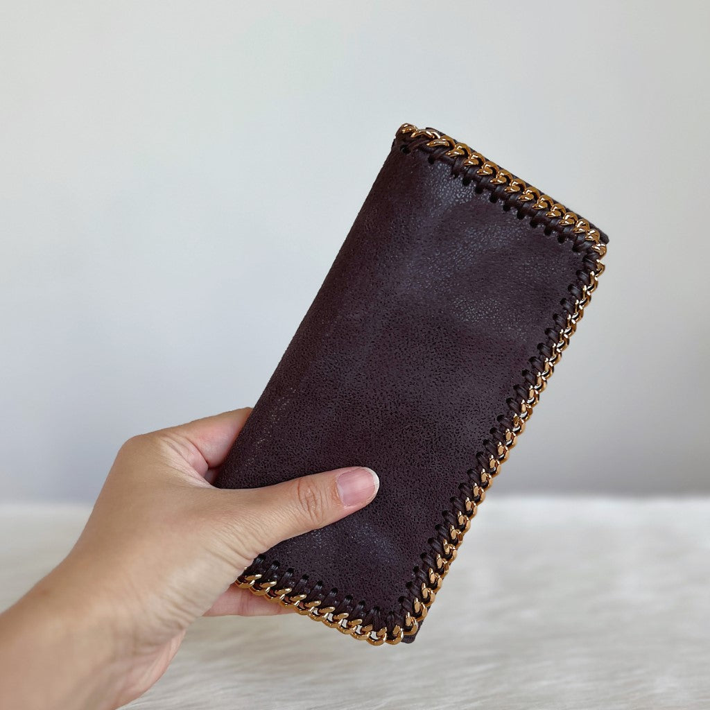 Stella Mccartney Chocolate Signature Falabella Long Wallet