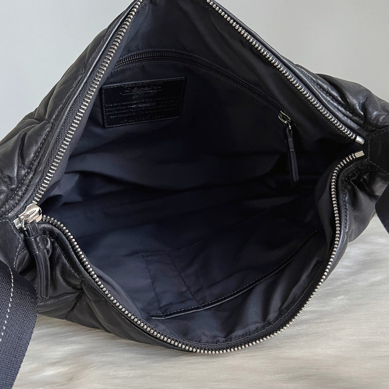 Coach Black Leather Carryall Large Unisex Crossbody Shoulder Bag Excellent