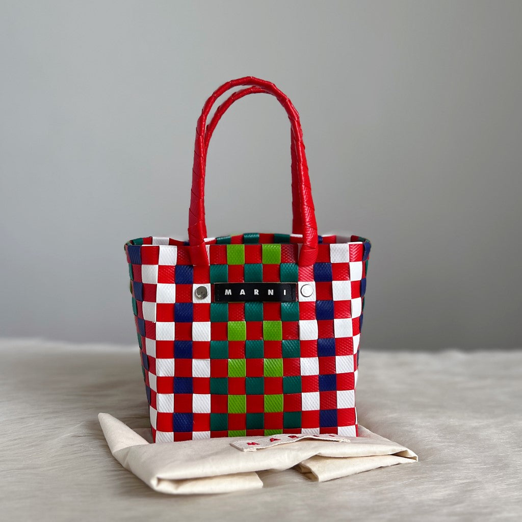 Marni Signature Woven Market Mini Tote Bag Like New