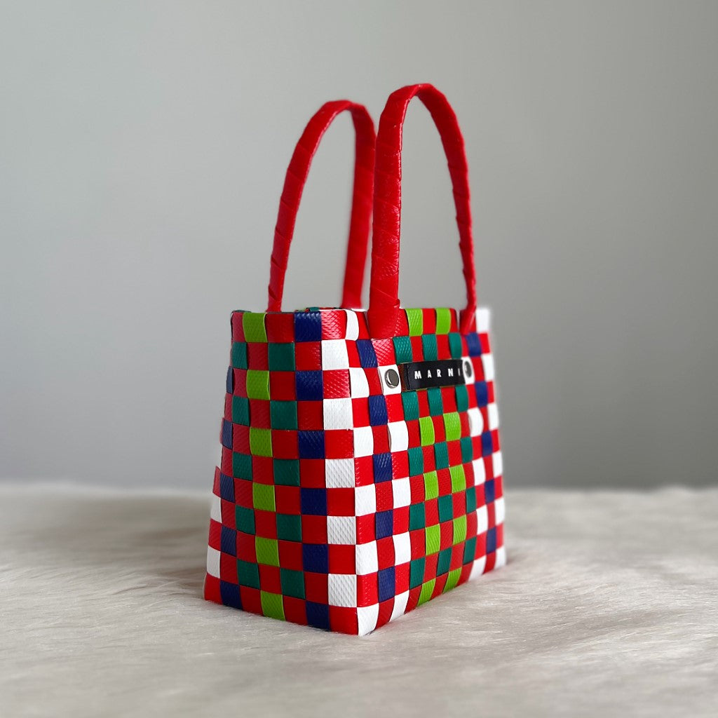 Marni Signature Woven Market Mini Tote Bag Like New