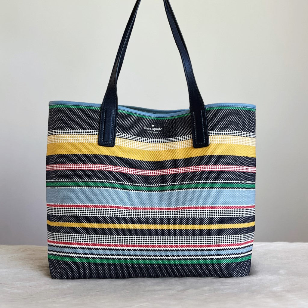 Kate Spade Rainbow Stripe Triple Compartment Shoulder Bag Like New