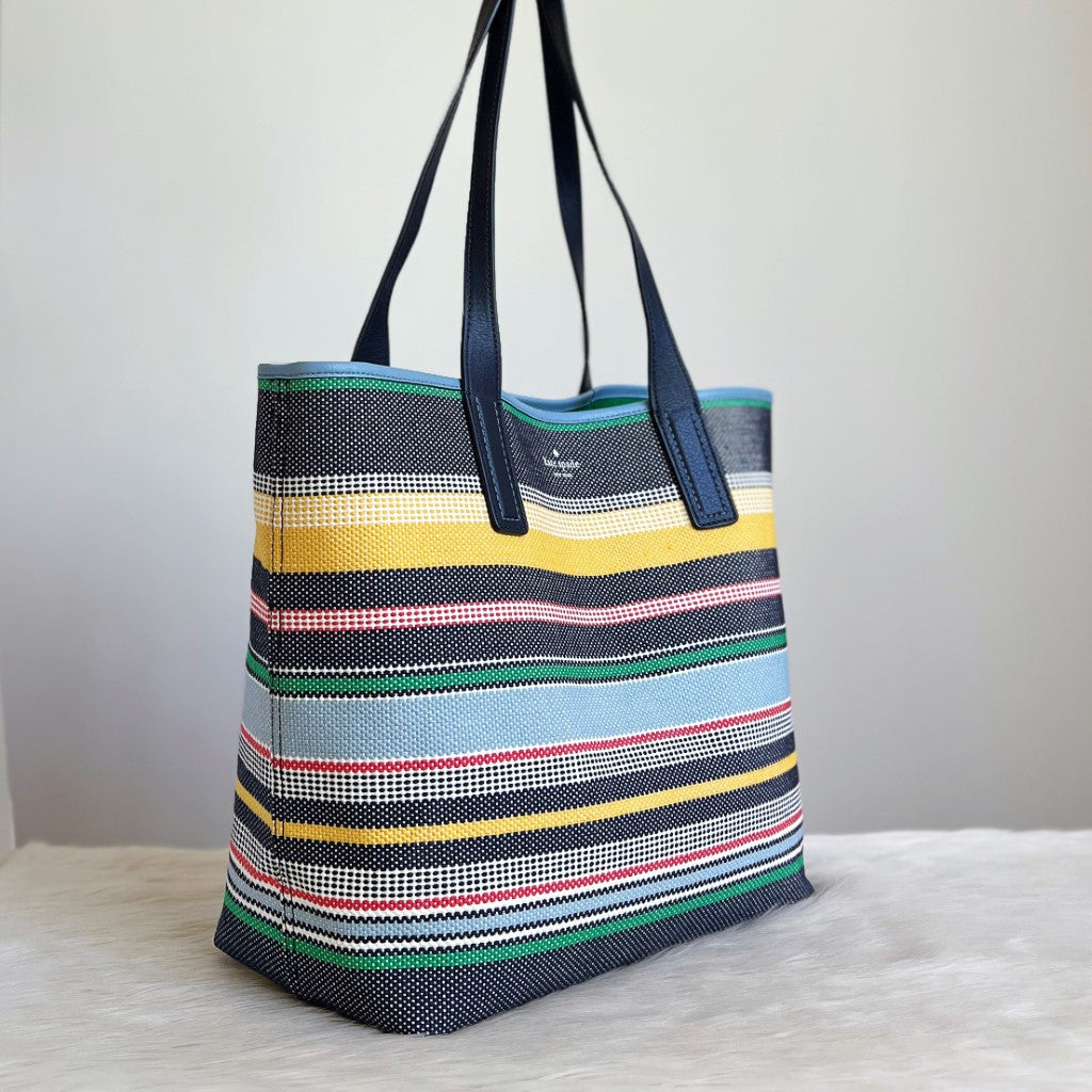 Kate Spade Rainbow Stripe Triple Compartment Shoulder Bag Like New