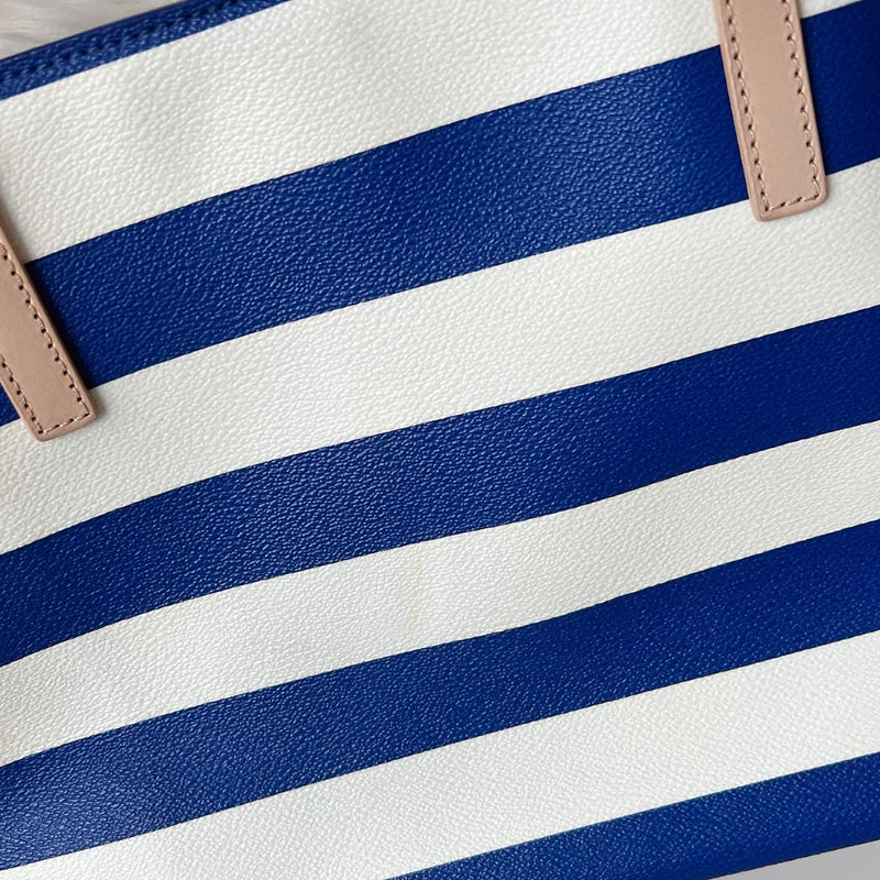 Kate Stripe Detail Bow Charm Detail Holiday Shoulder Bag