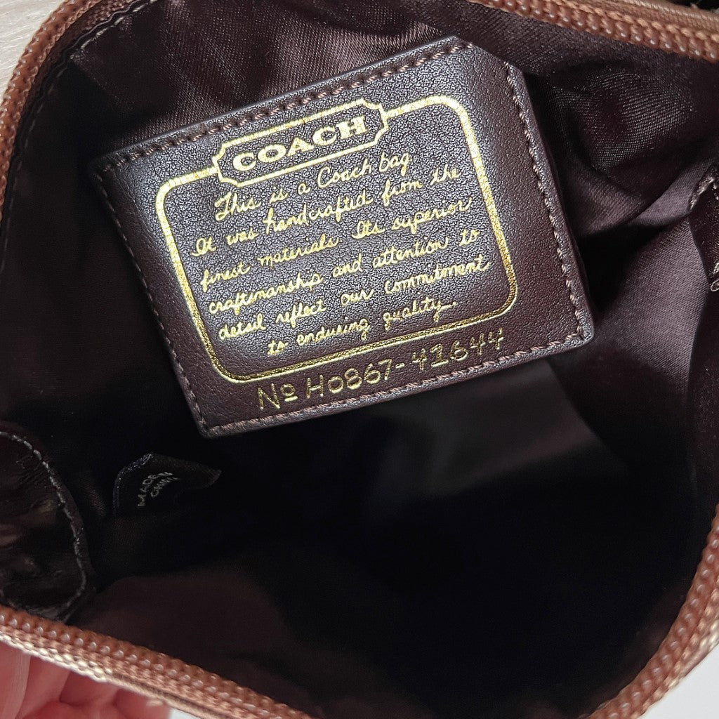 Coach Leather Monogram Small Crossbody Shoulder Bag