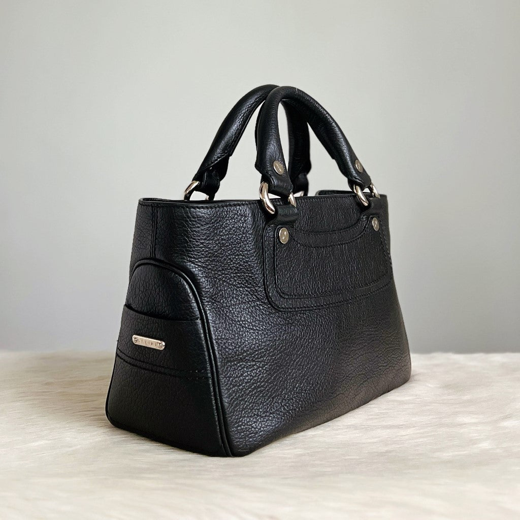 Celine Black Leather Boogie Triple Compartment Tote Bag Excellent