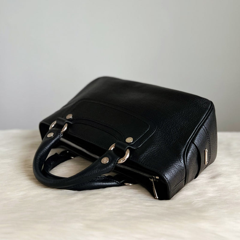 Celine Black Leather Boogie Triple Compartment Tote Bag Excellent