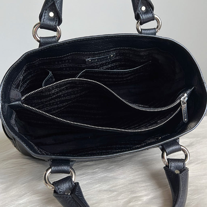 Celine Black Leather Boogie Triple Compartment Tote Bag Excellent
