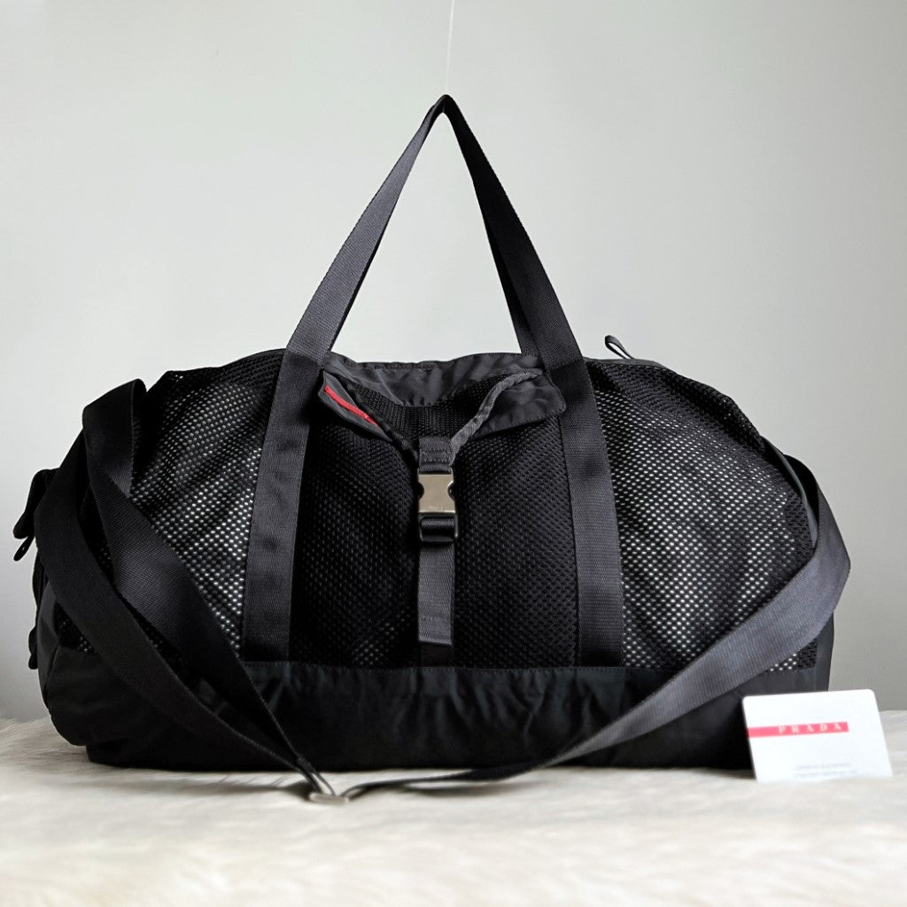 Prada Black Carryall Sports Weekend Travel Bag