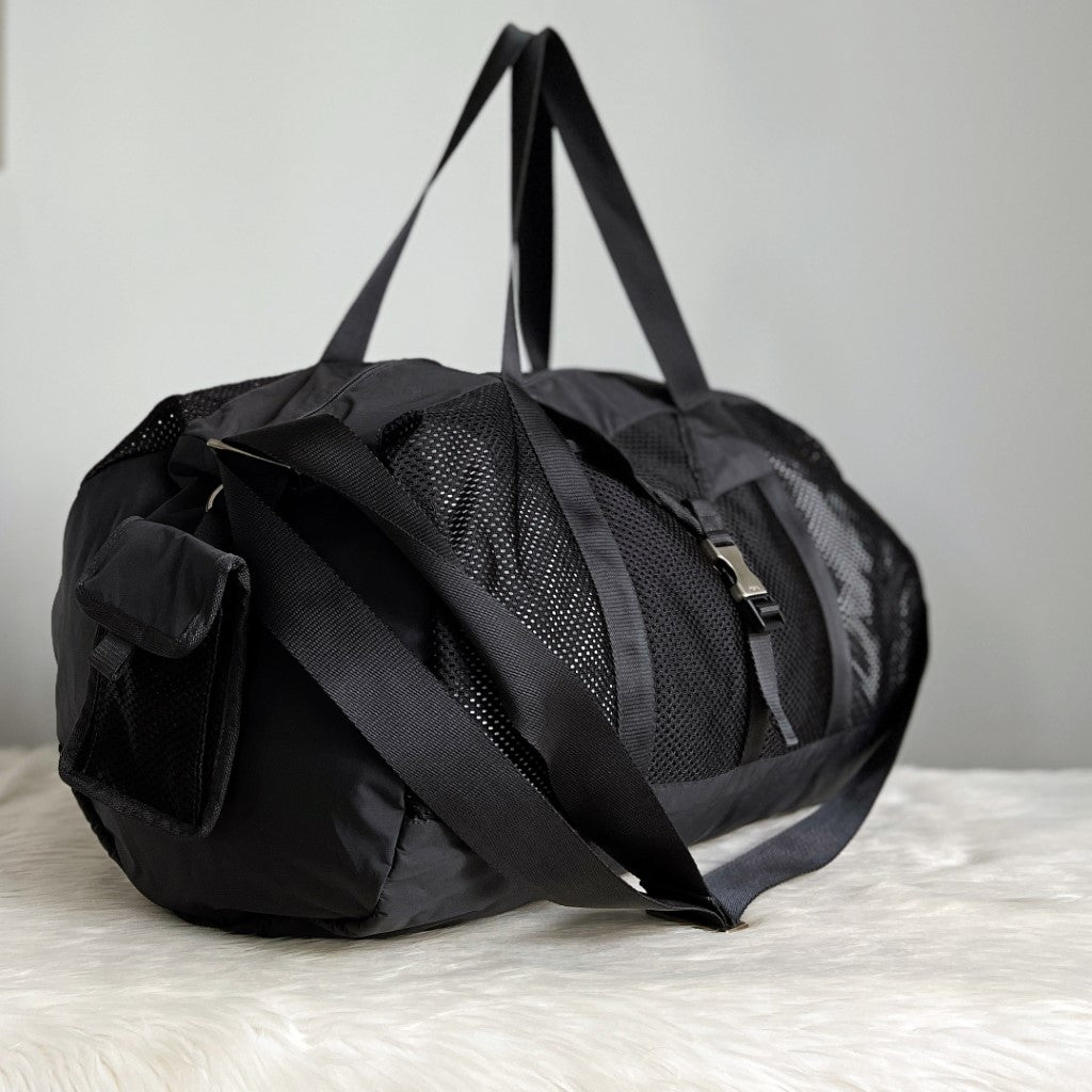 Prada Black Carryall Sports Weekend Travel Bag