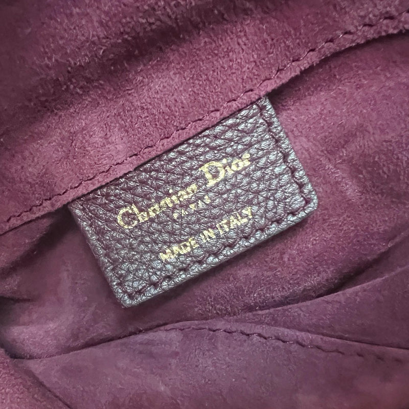 Christian Dior Bordeaux Leather Large 2 Way Shoulder Bag Excellent