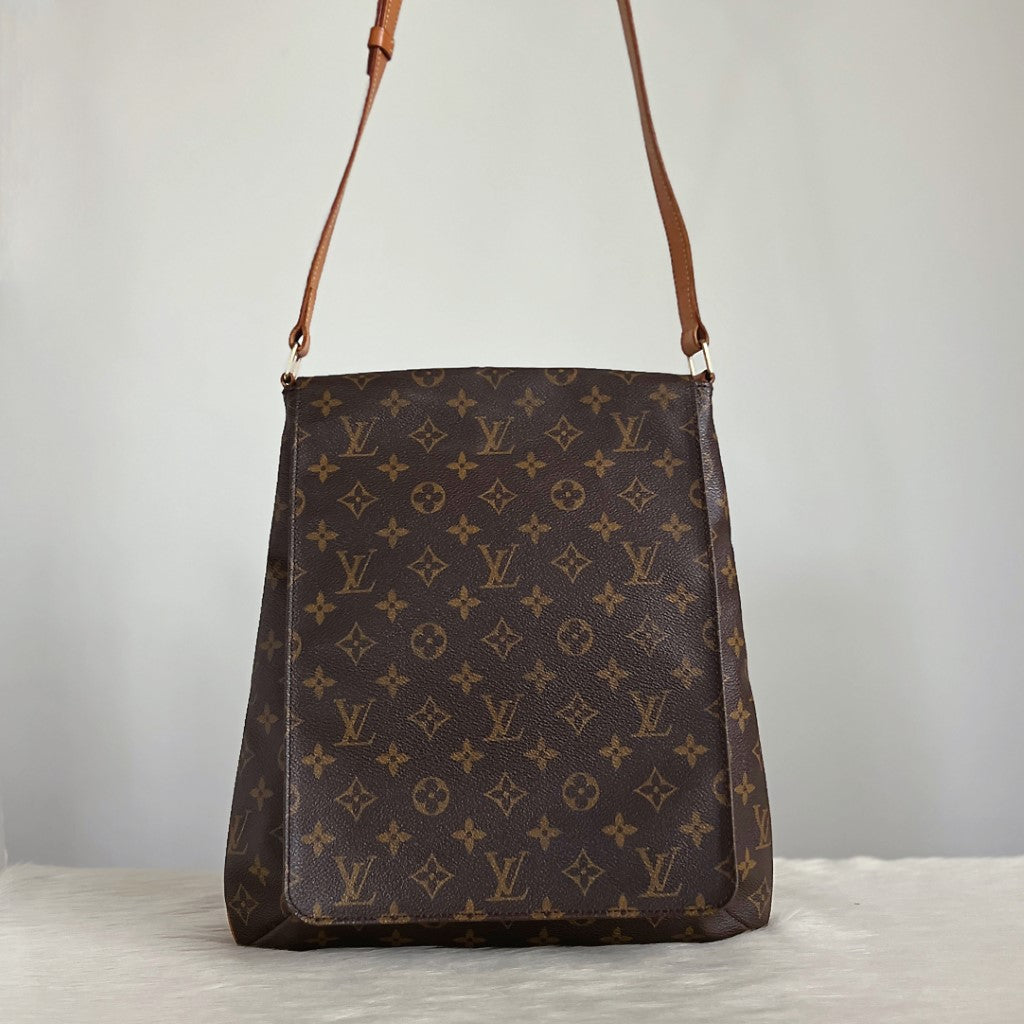 Louis Vuitton Signature Monogram Musette GM Crossbody Shoulder Bag