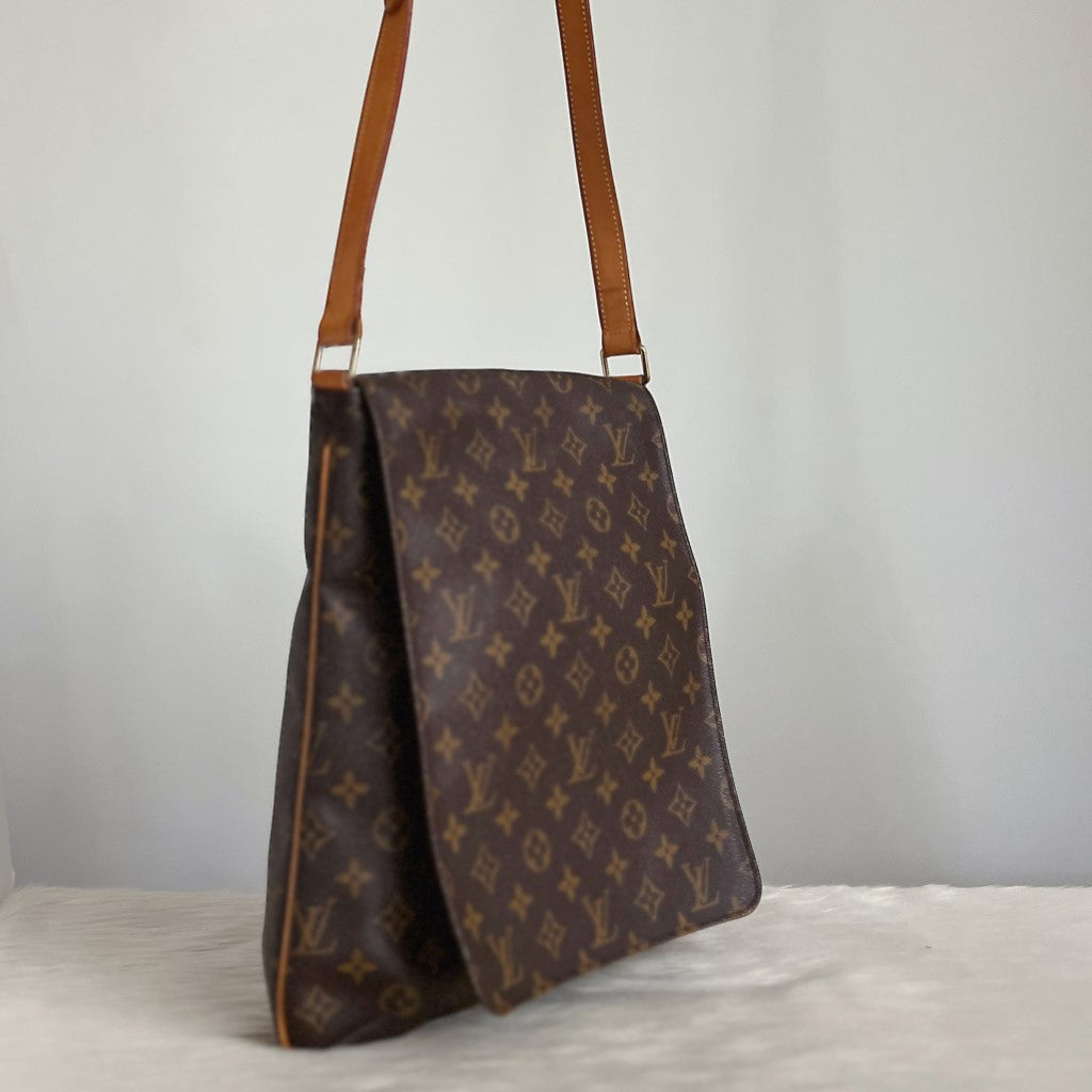 Louis Vuitton Signature Monogram Musette GM Crossbody Shoulder Bag