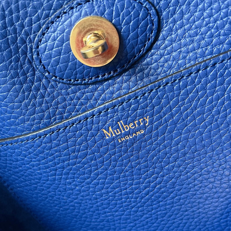 Mulberry Blue Leather North South Bayswater Shoulder Bag Like New