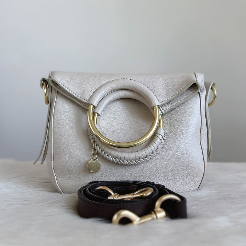 See by Chloe Two Tone Leather Ring Detail 2 Way Shoulder Bag Excellent