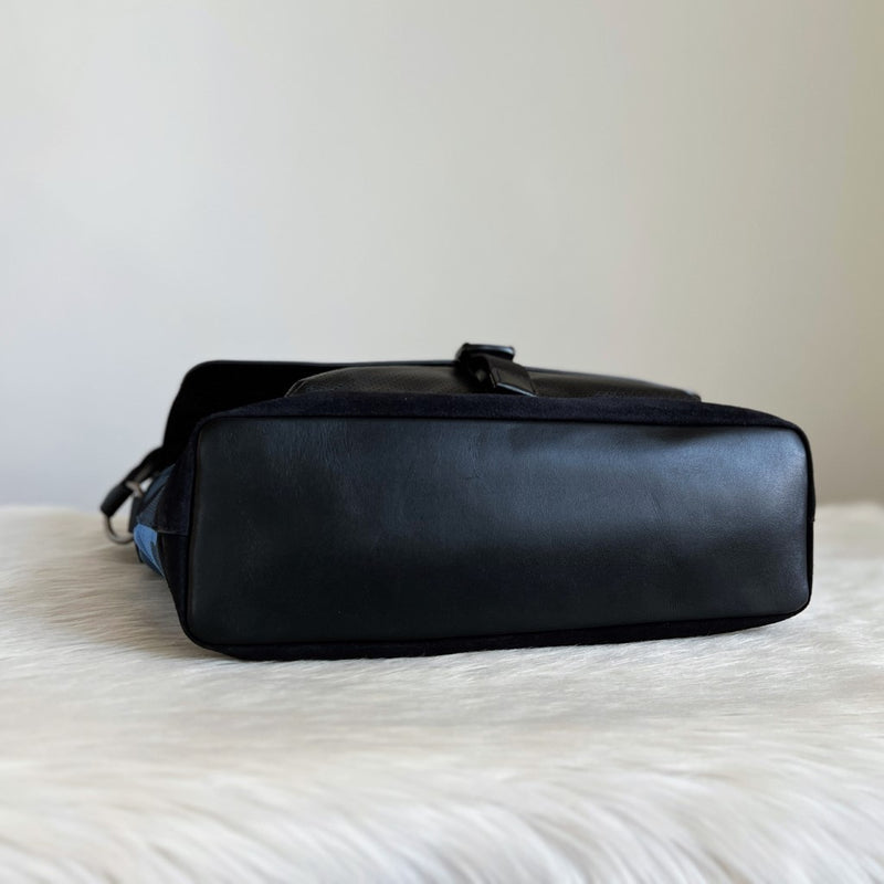Coach Black Leather Patchwork Unisex Messenger Crossbody Shoulder Bag Excellent
