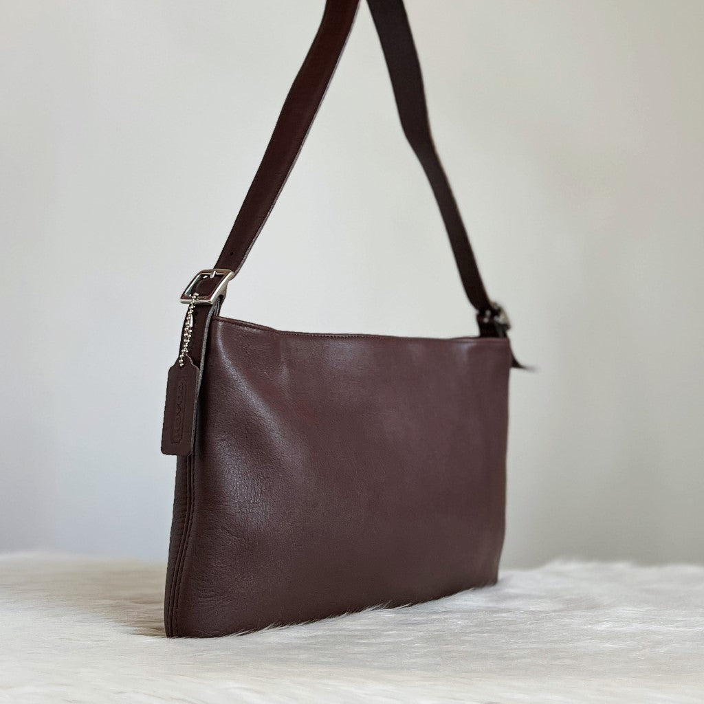 Coach Chocolate Leather Classic Shoulder Bag