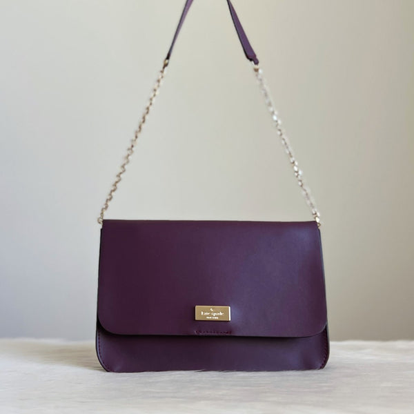 Kate Spade Purple Leather Chain Detail Shoulder Bag Like New