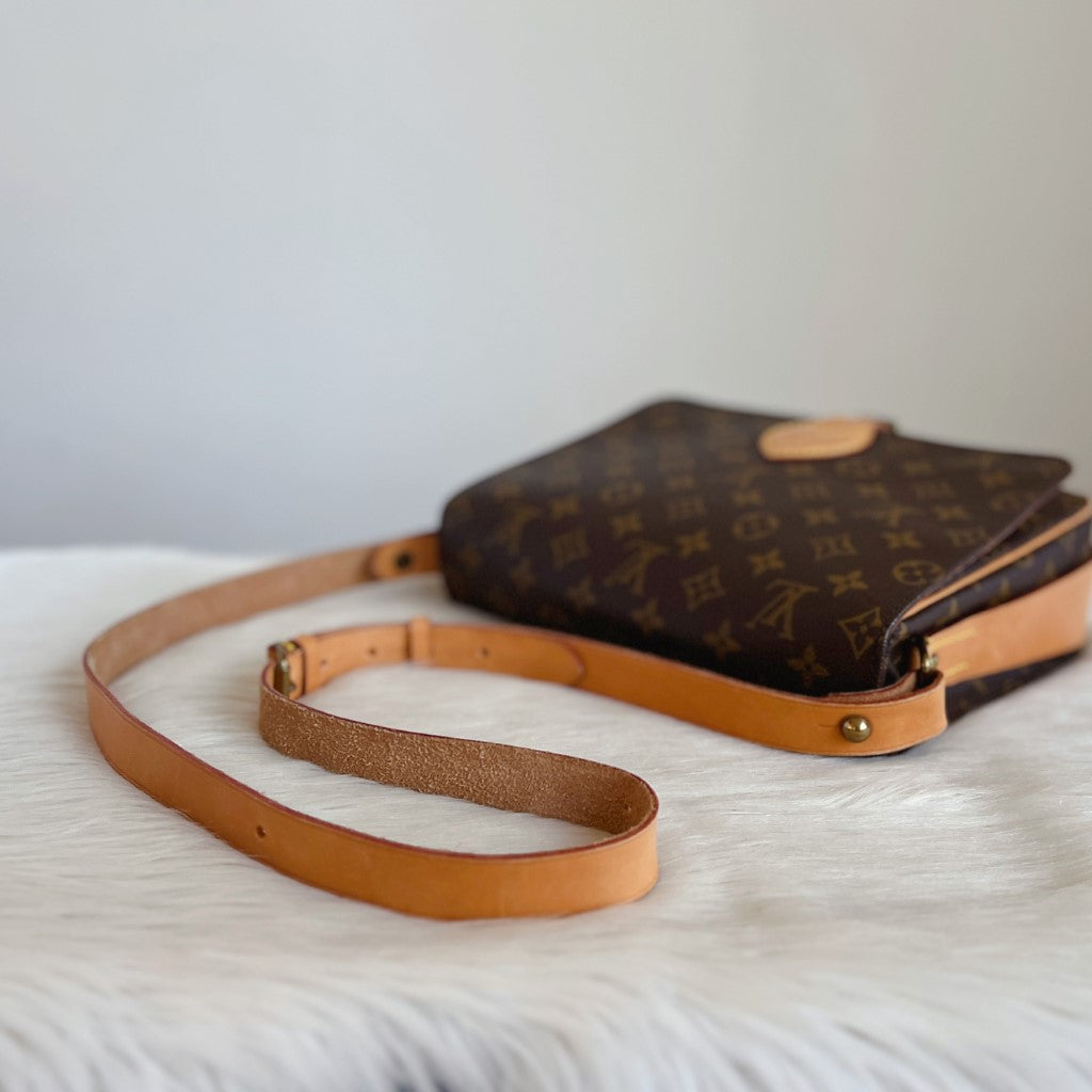 Louis Vuitton Signature Monogram Cartouchiere GM Crossbody Shoulder Bag