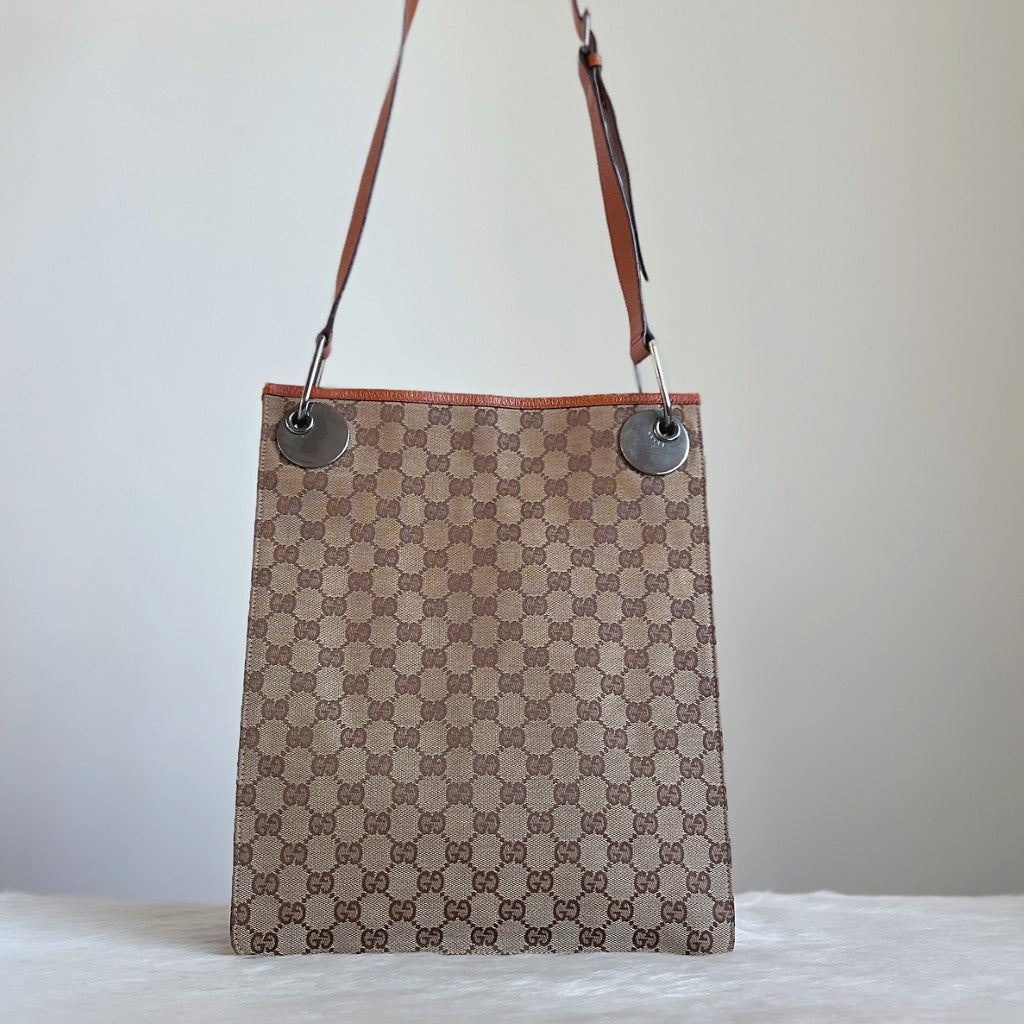 Gucci Signature Double G Monogram Crossbody Shoulder Bag