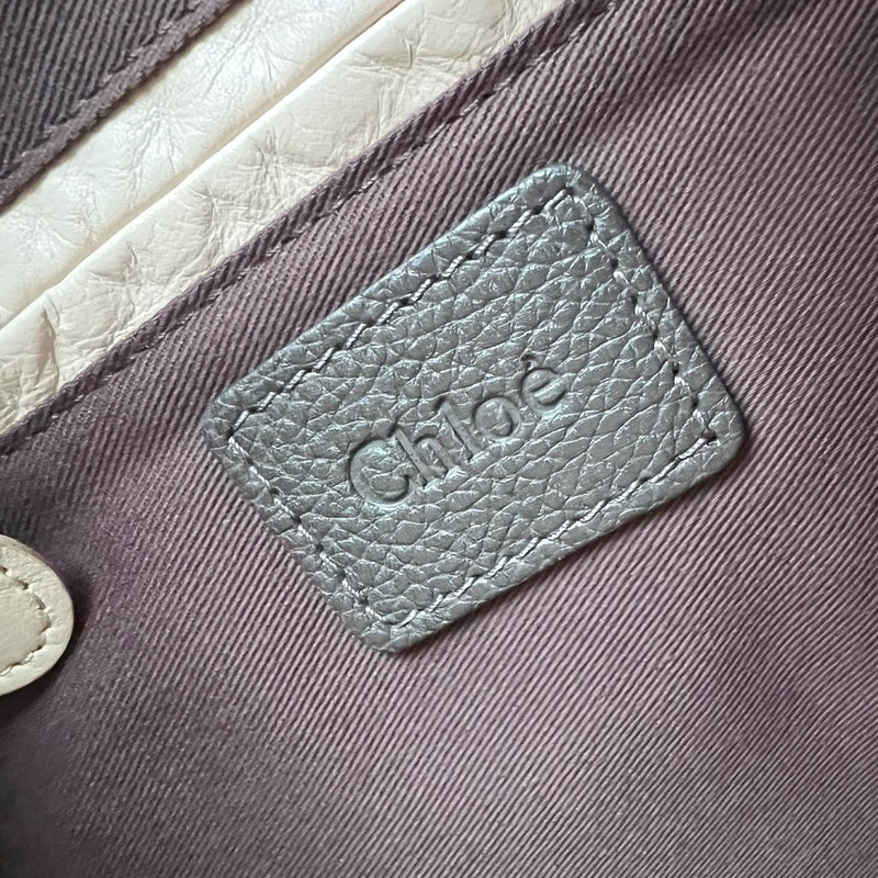 Chloe Iconic Dark Grey Leather Paraty Large 2 Way Shoulder Bag