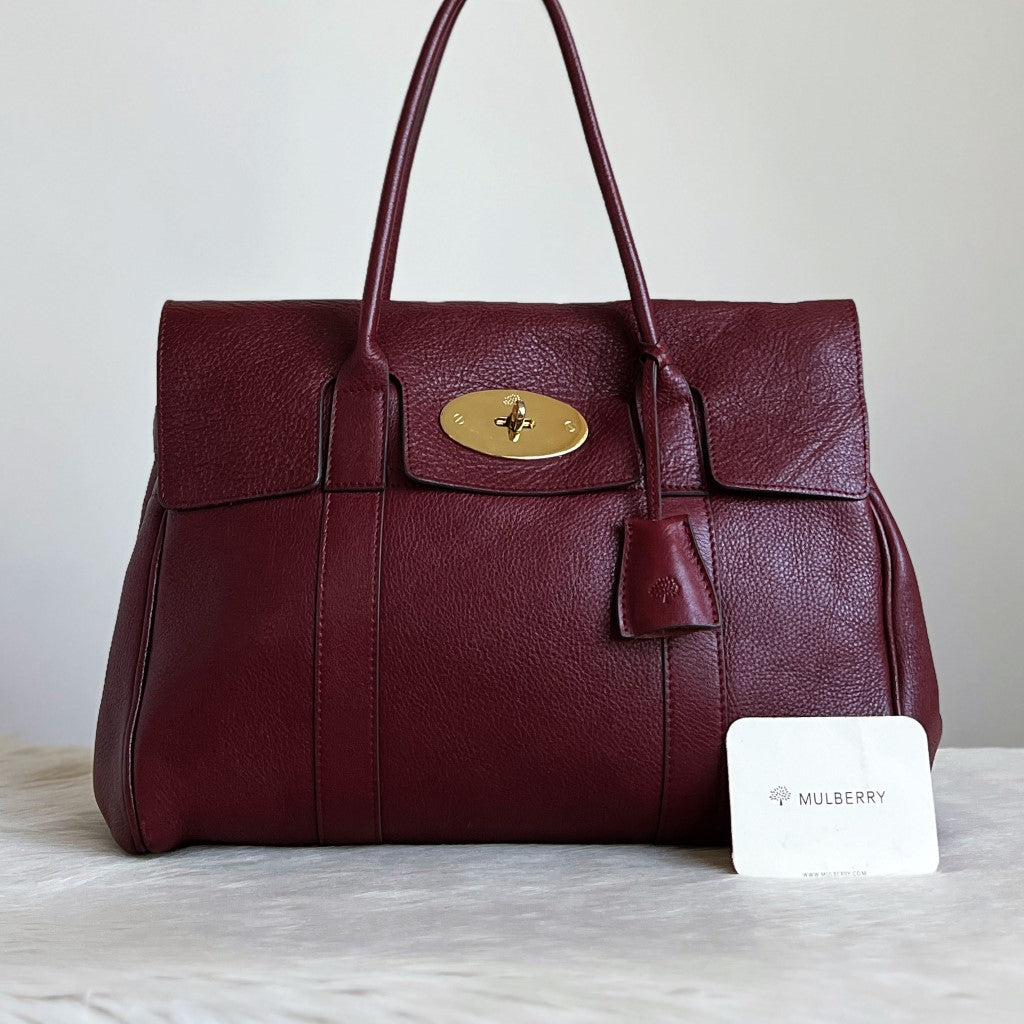 Mulberry Bordeaux Leather Signature Bayswater Shoulder Bag