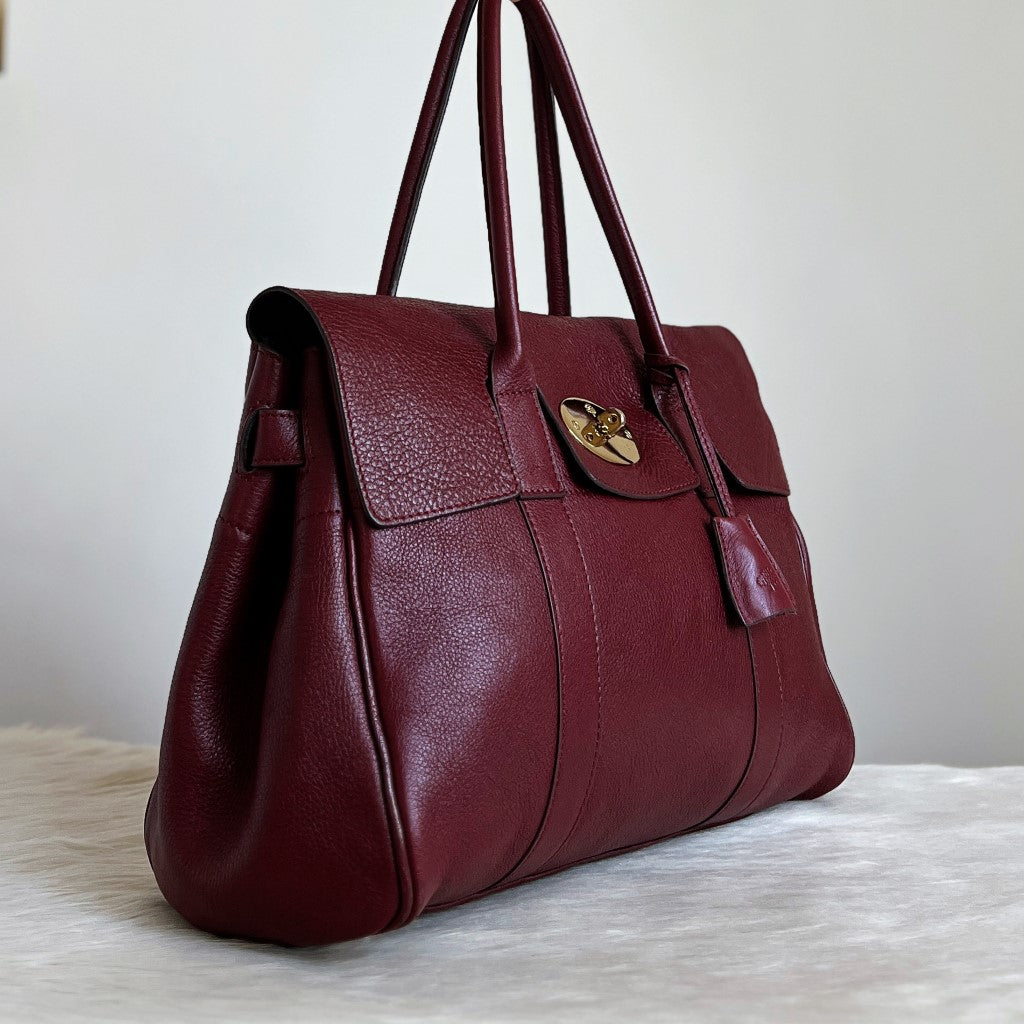 Mulberry Bordeaux Leather Signature Bayswater Shoulder Bag