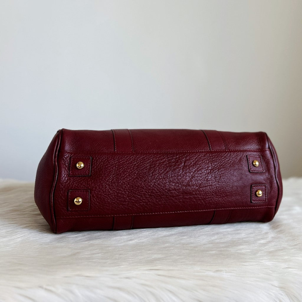 Mulberry Bordeaux Leather Signature Bayswater Shoulder Bag