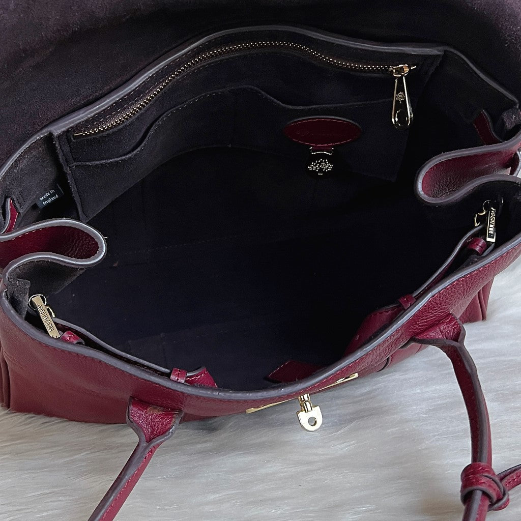 Mulberry Bordeaux Leather Signature Bayswater Shoulder Bag