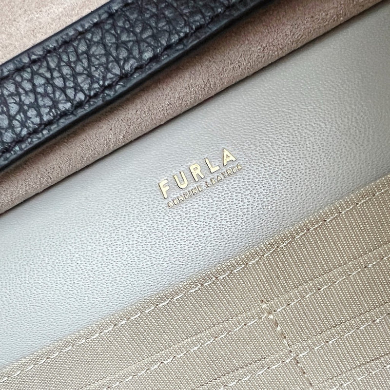 Furla Tri-tone Leather Triple Compartment Crossbody Shoulder Bag Excellent