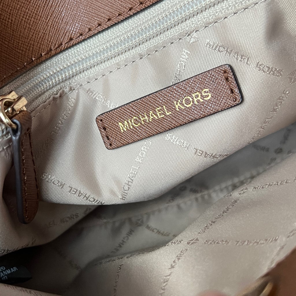 Michael Kors MK Monogram Charm Detail 2 Way Shoulder Bag Excellent